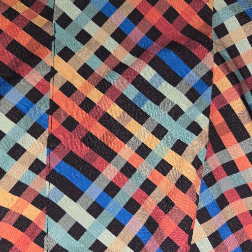 Unique Vintage Retro Multi-Color Geometric High-Waist Shorts - Mod 60s Style XL - Picture 5 of 7